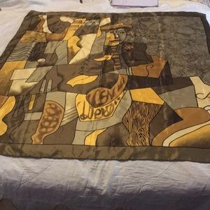 36” sq. Picasso design Silk Scarf.